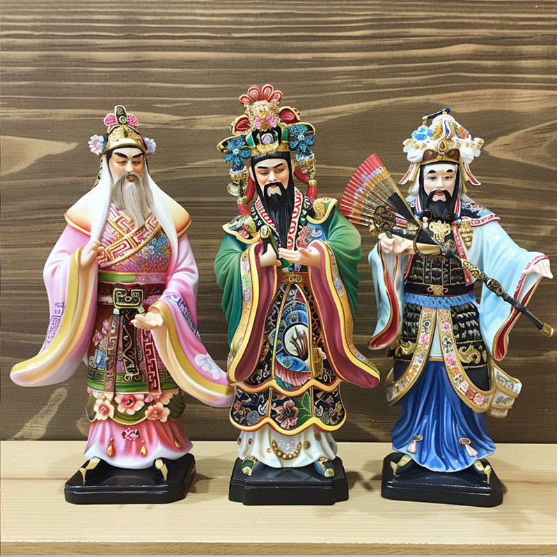 定制中国戏剧人物纪念品彩色塑料搪胶娃娃
