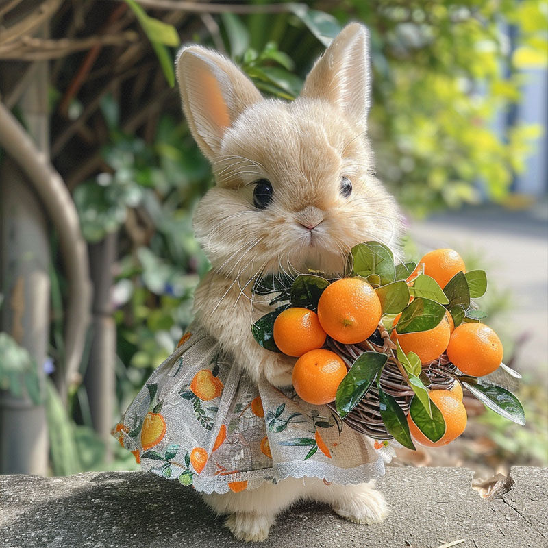 清新小兔子毛绒塑料玩偶仿真动植物迎春文旅纪念品